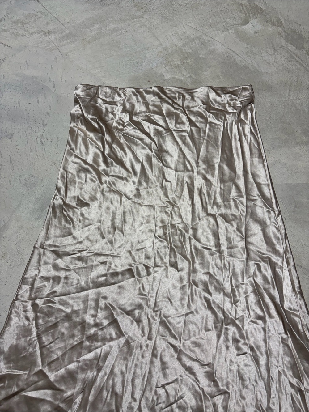 Quince 100% washable silk maxi skirt champagne XL - Picture 3 of 10